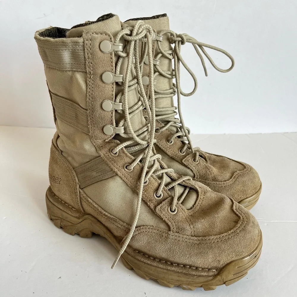 Danner Army Steel Toe RIVOT TFX 8” Tan GTX Lace-Up Military Combat Boots size 6